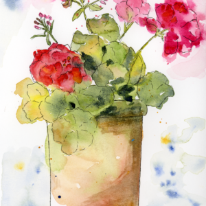 Red Geraniums- original painting