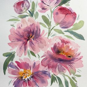 Blossoming Peonies- original painting
