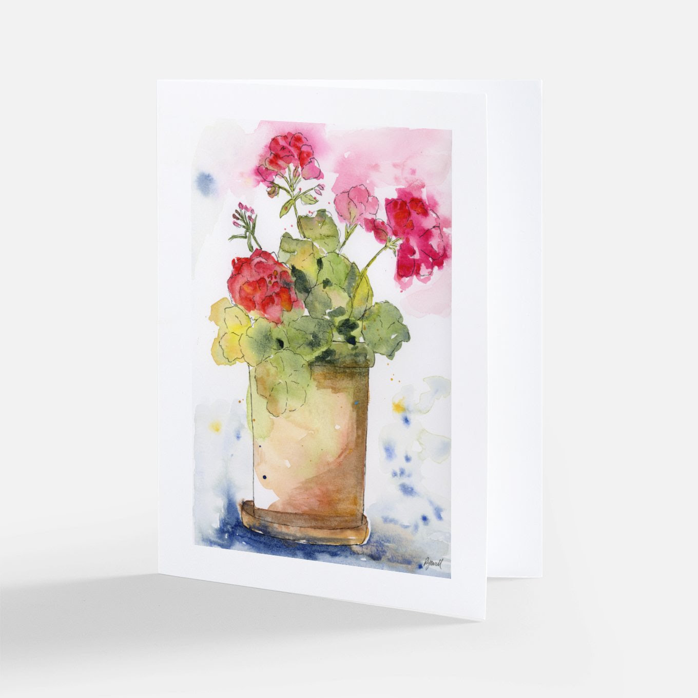 Red Geranium Notecard