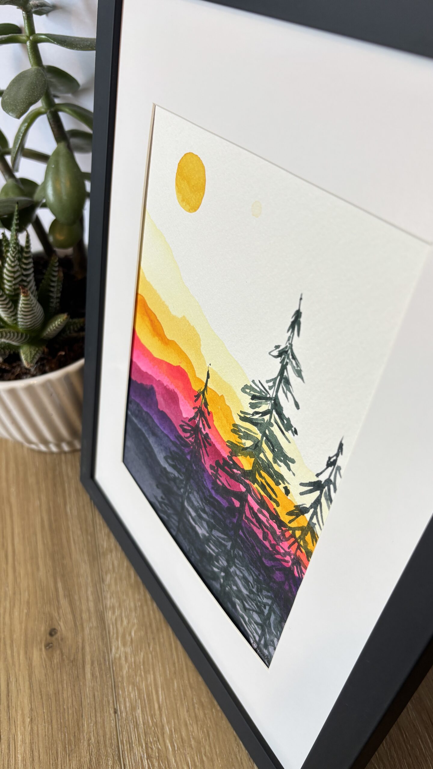 Dreamy Mountain Sunset- Original Painting - Image 3