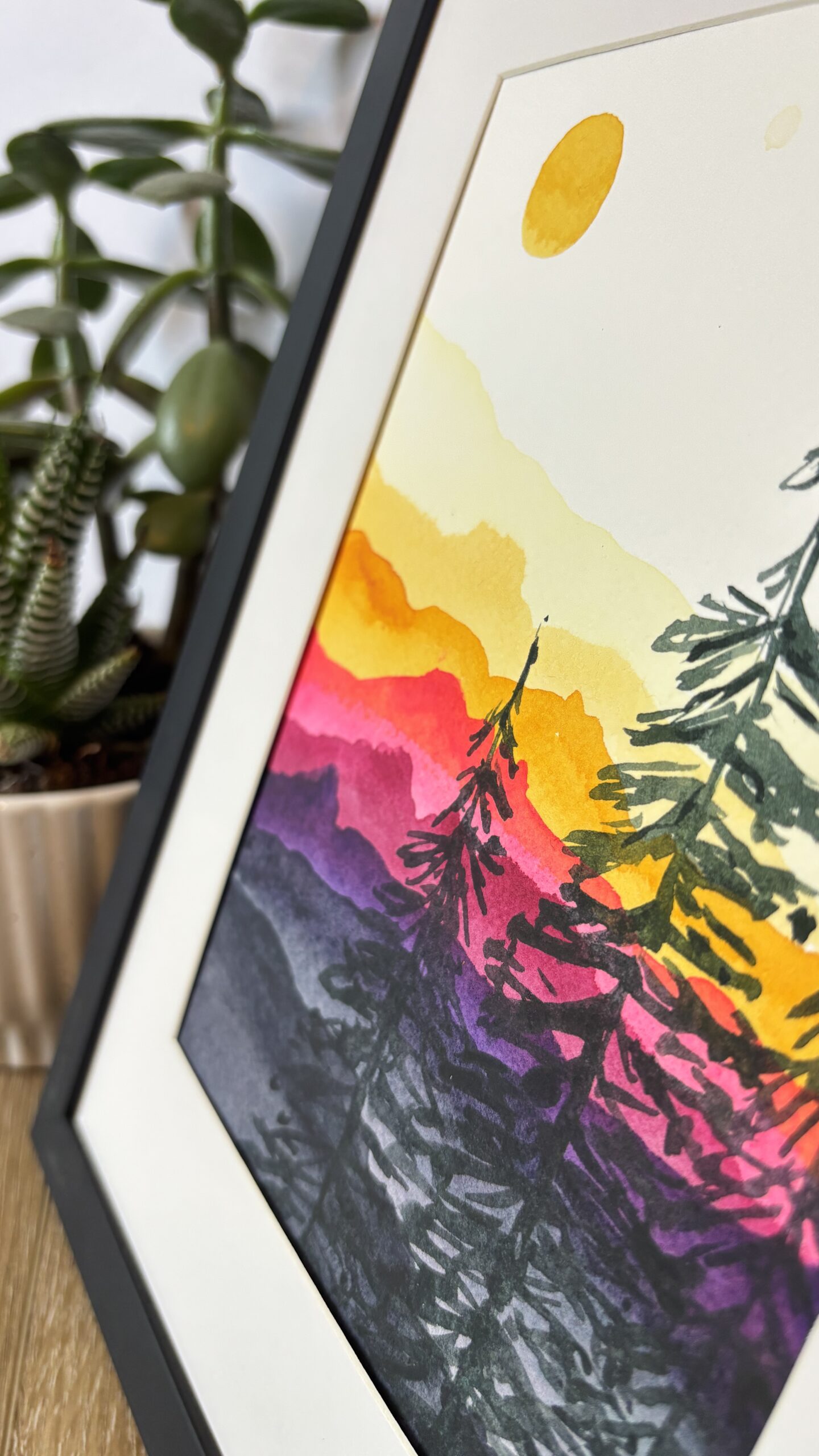 Dreamy Mountain Sunset- Original Painting - Image 2