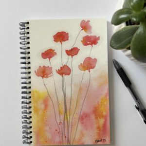 Red Poppies Spiral Journal