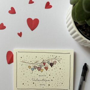 SOLD- Happy Valentine's Day Branch Notecard