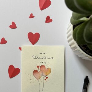 SOLD- Happy Valentine's Day Balloons Notecard